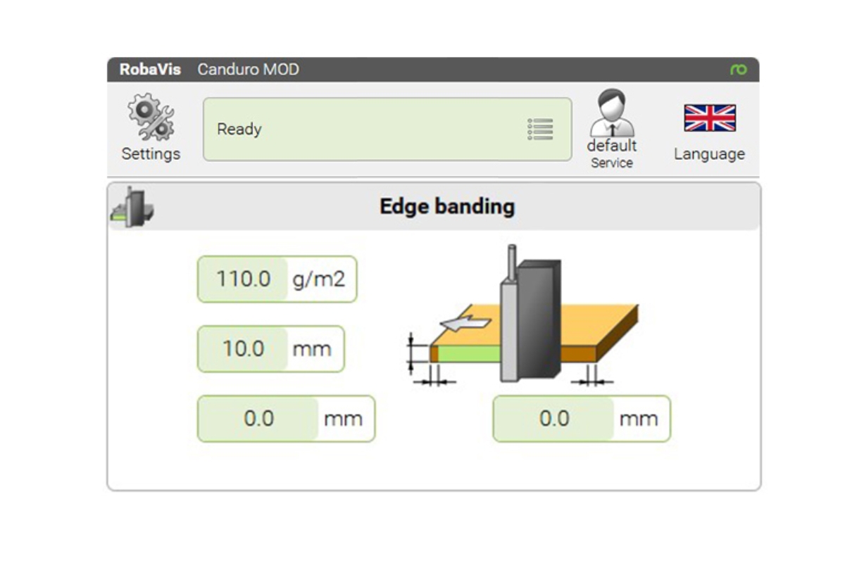 Intuitive control designed specifically for edge banding
