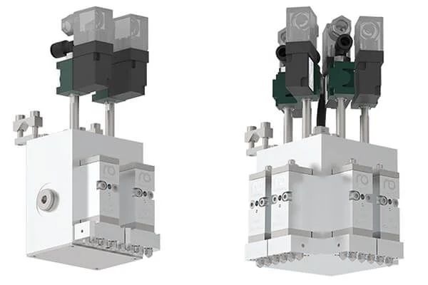 Two Duero head configurations with a different number of jetting elements